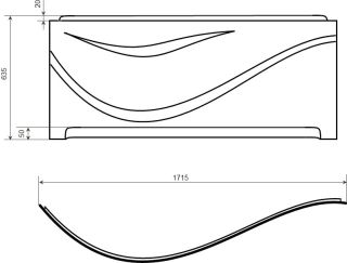 Фронтальная панель для ванны Timo FPVINO17L 170см белый